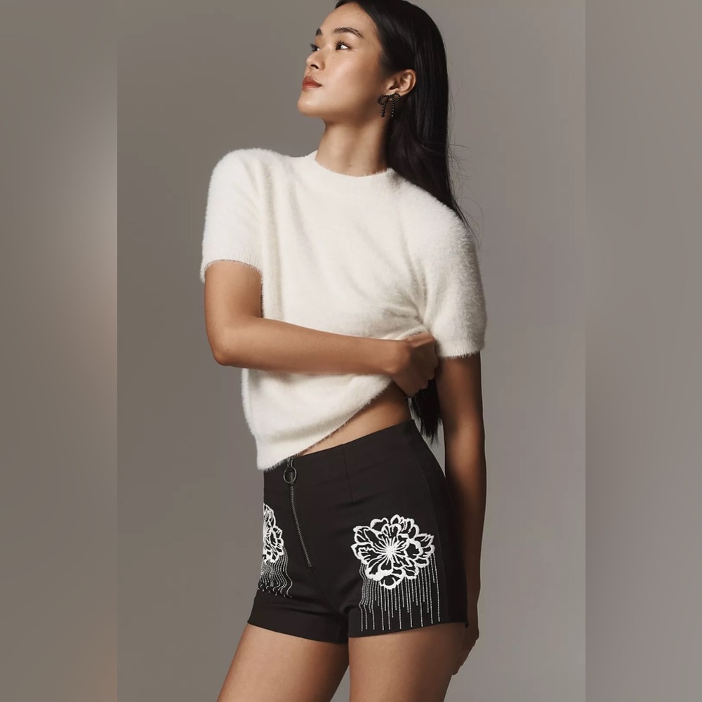Maeve Embroidered Micro Shorts - Size 2 (US) - Picture 4 of 11